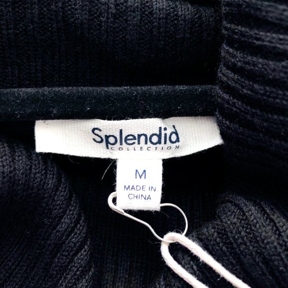 SPLENDID Black Cowl Neck Sweater Dress - Size M - Picture 8 of 11